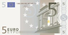 Front of 5 Euro Banknote